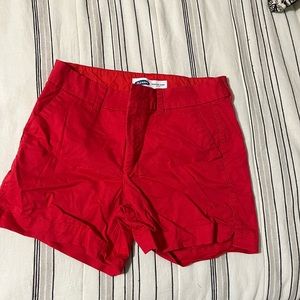 old navy red midi shorts